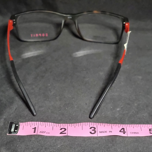 Esprit Men’s Eyeglass Frames Tortoise / Red Rectangle Frames Only NEW w/ Case - Picture 9 of 11